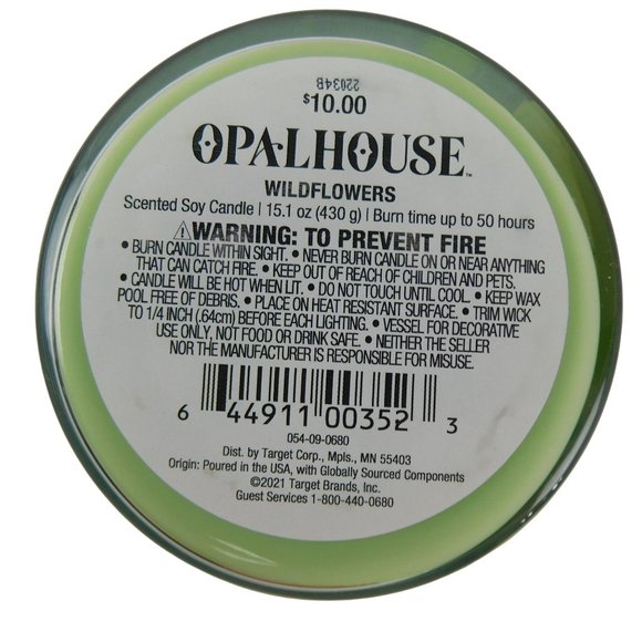 Opalhouse 15.1oz Lidded Glass Jar 2-Wick Candle Wildflowers Soy Wax Blend - Picture 8 of 10